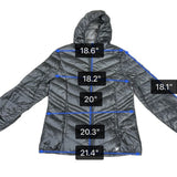 Xersion Black Womens Puffer Jacket Hooded Lightweight Quilted Full-Zip Sz M