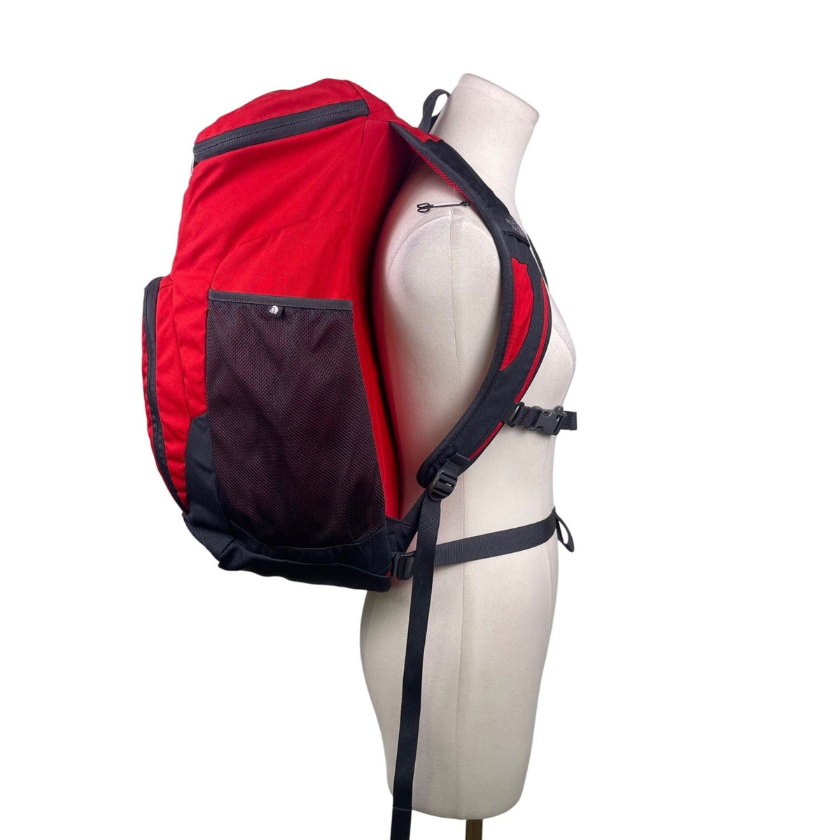 The North Face Unisex Red & Gray Nylon Multiple Compartments Sweeper Backpack