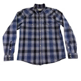 Lucky Brand Mens Blue Cotton Plaid Button-Up Western Shirt Front Pockets Size M