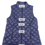 J.Jill Womens Navy Down Quilted Puffer Vest Petite Lightweight Collar Sz XS