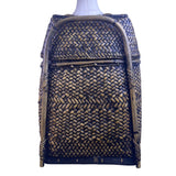 Vintage Brown Natural Woven Rattan Bamboo Frame Handmade Pasiking Backpack