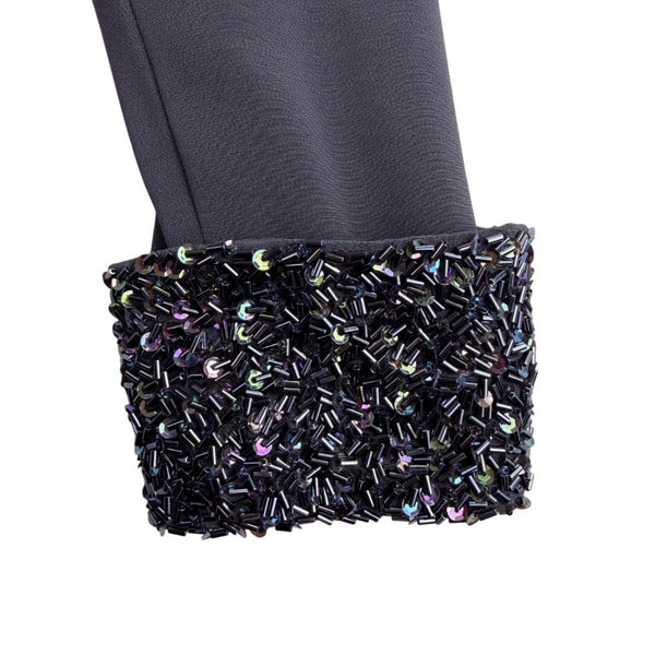 Vie By Victoria Royal Womens Gray Sequin Top & Blazer Formal Dress Set Sz 8