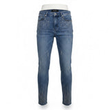 Be You Womens Blue Denim Embellished Distressed Skinny Jeans Size L