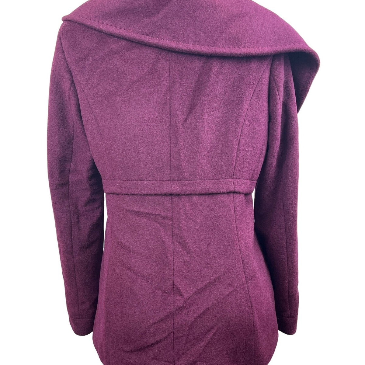 Elie Tahari Women's Purple Wool Peacoat Wide Lapel Sz 10 (EUR 41) - NWT
