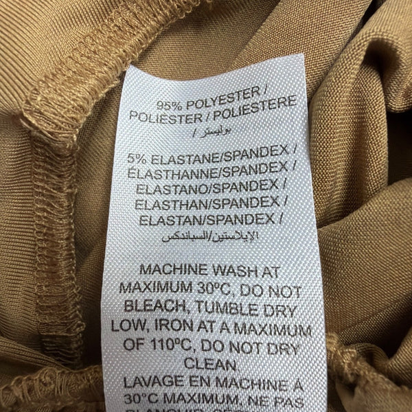 Edikted Womens Tan Polyester & Spandex Halter Top Ruched Asymmetrical Hem Size S