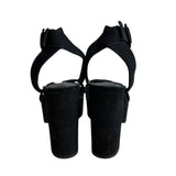 Steve Madden Women's Black Suede Leather Strapped High Heels Sz 10M