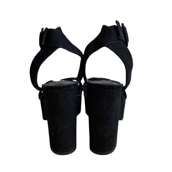 Steve Madden Women's Black Suede Leather Strapped High Heels Sz 10M