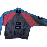 Nike Mens Black Teal Burgundy Nylon Windbreaker Jacket Full Zip Retro Style