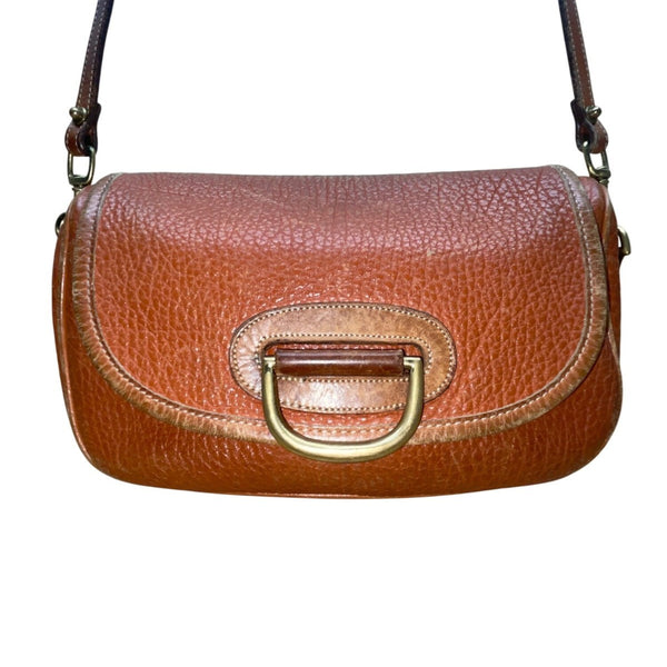 Vintage Dooney & Bourke Women’s Brown Pebbled Leather Adjustable Crossbody Bag
