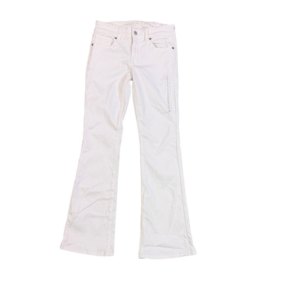 American Eagle Womens White Kick Boot Jeans Short Stretch Fit Size 2