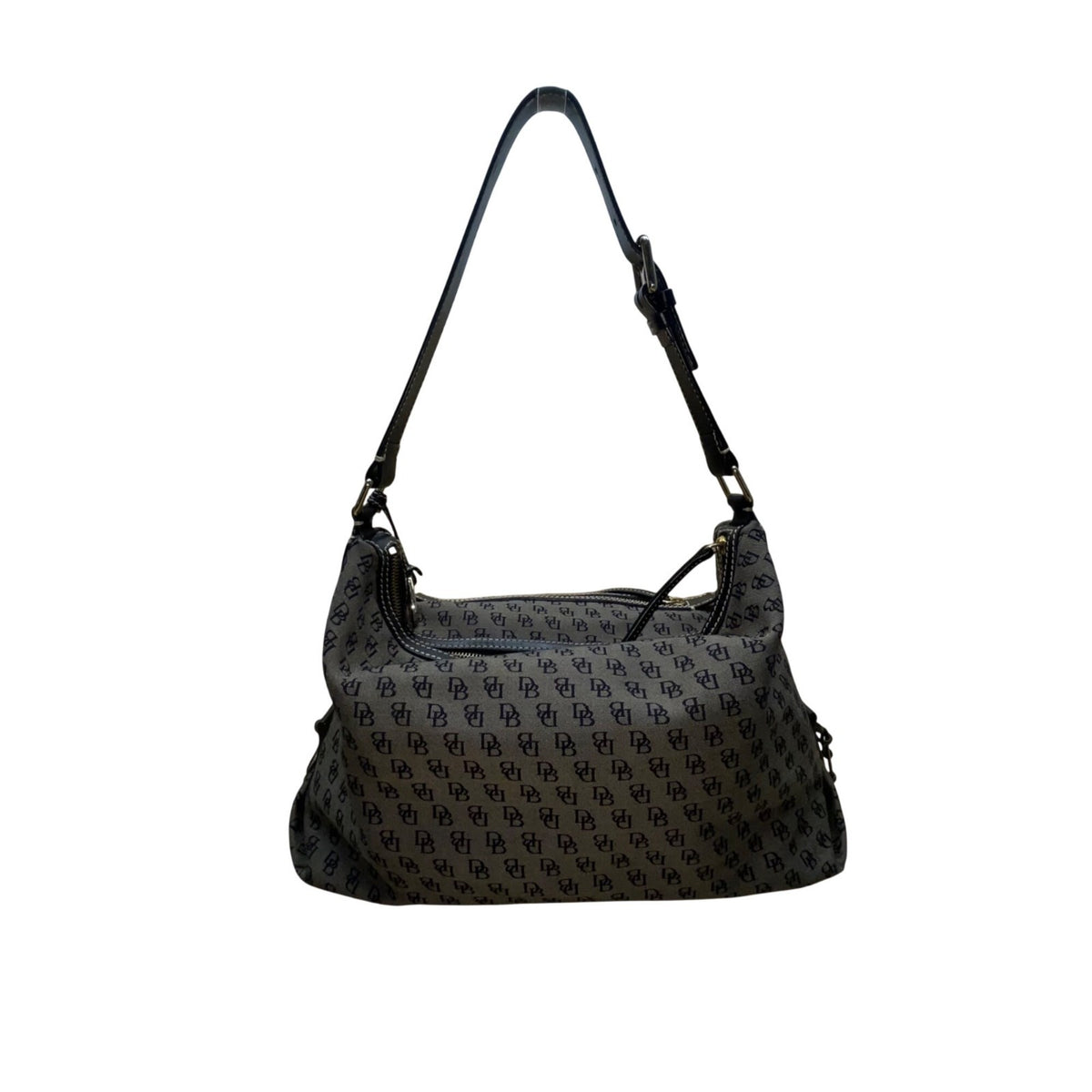 Dooney & Bourke Women’s Gray/Black Canvas Monogram Adjustable Strap Shoulder Bag