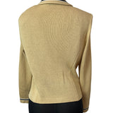 St. John Collection Knitted Beige Button-Up Womens Blazer Jacket Beige Sz 8