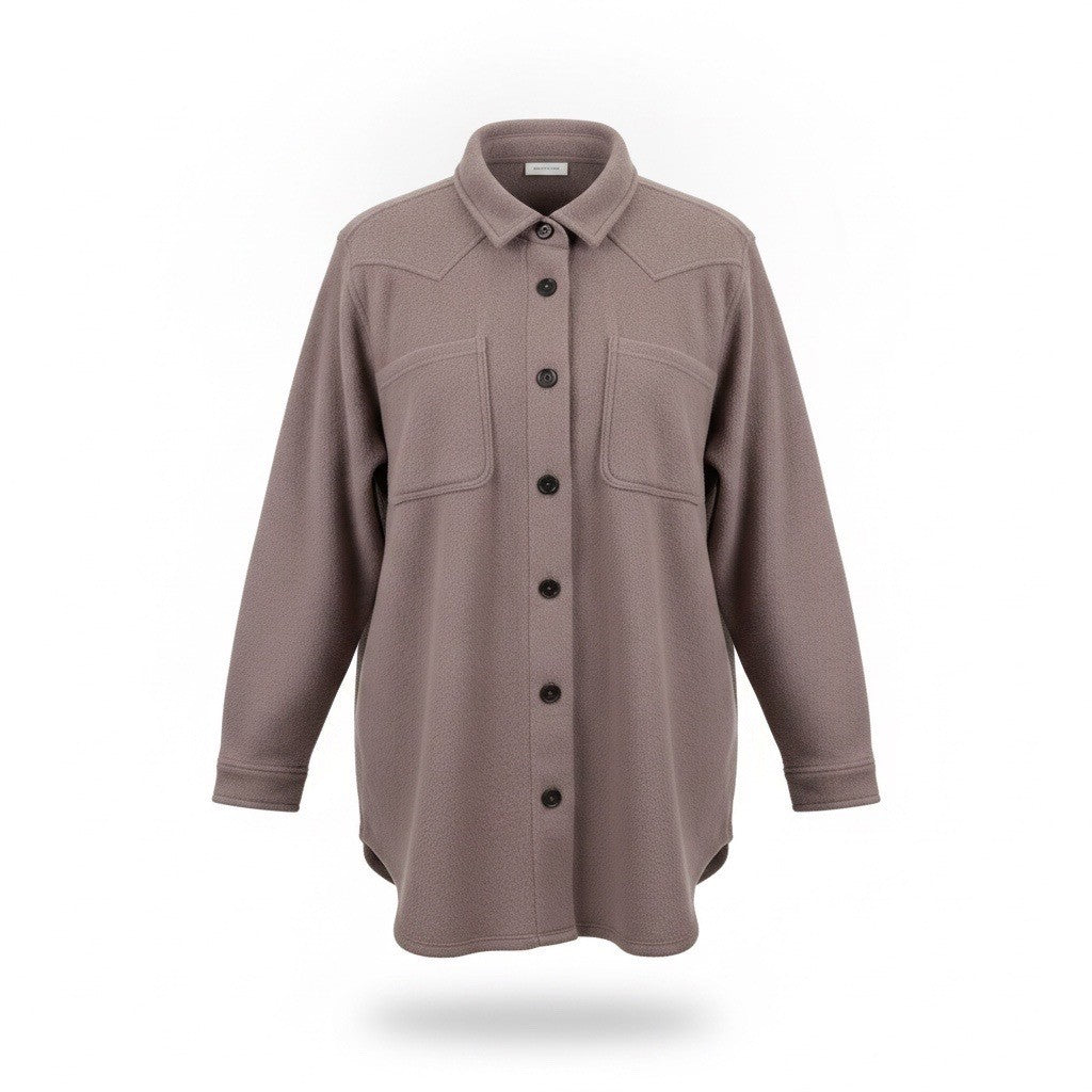 Maurices Womens Mauve Polyester Button-Up Shirt Oversized Relaxed Fit Size 2X