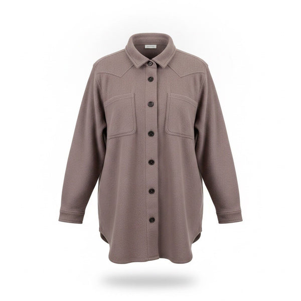 Maurices Womens Mauve Polyester Button-Up Shirt Oversized Relaxed Fit Size 2X