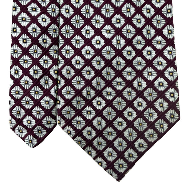 Robert Talbott Mens Burgundy Silk Patterned Tie By Nordstrom Hand Sewn