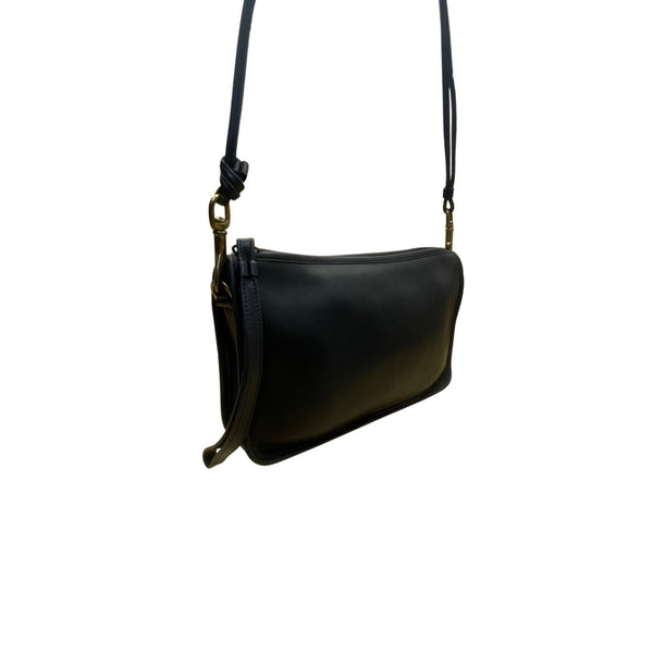 Coach Women’s Black Leather Detachable Strap Classic Crossbody Shoulder Bag