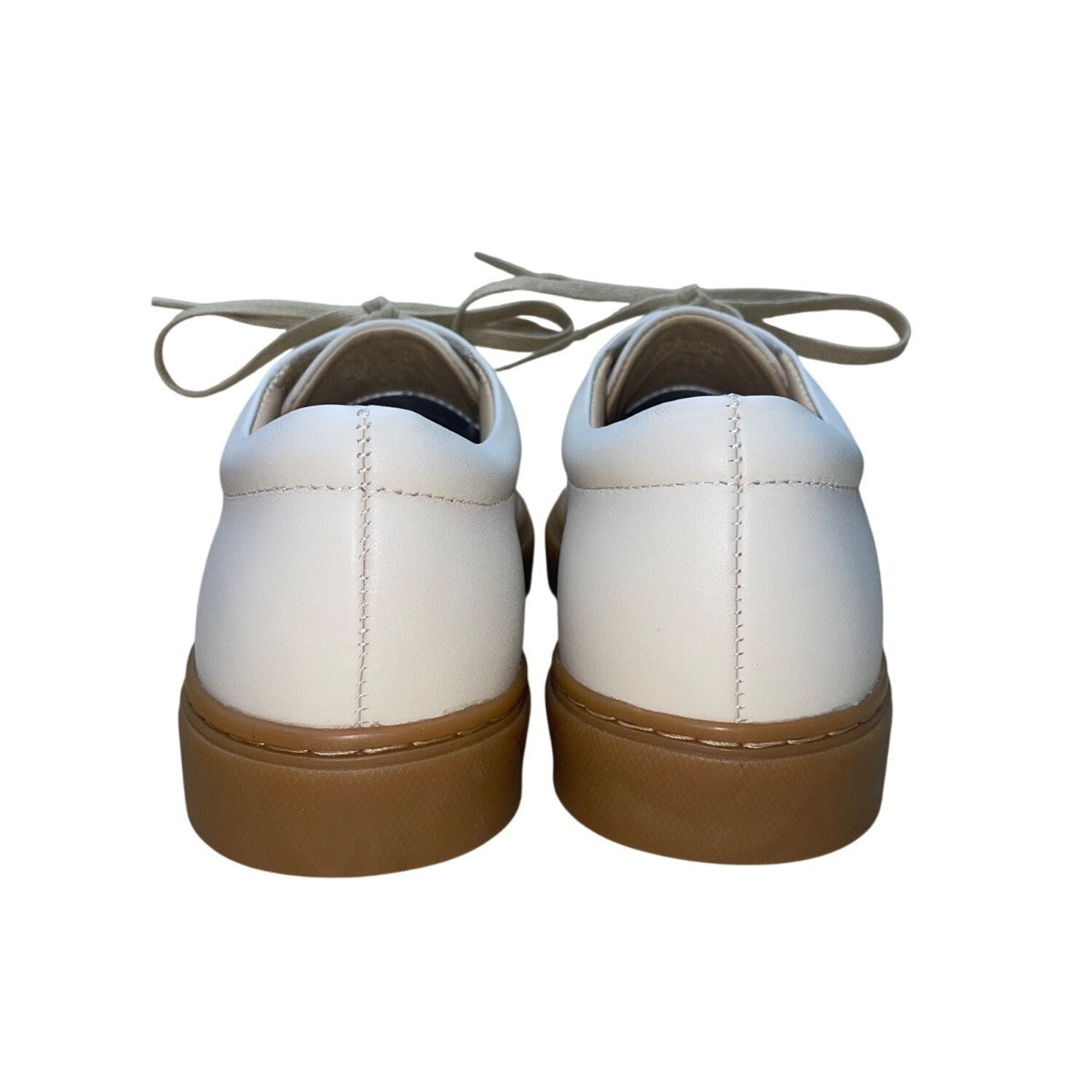 Nisolo Women’s White Leather Gum Rubber Sole  Lace-Up Sneakers Size 8.5