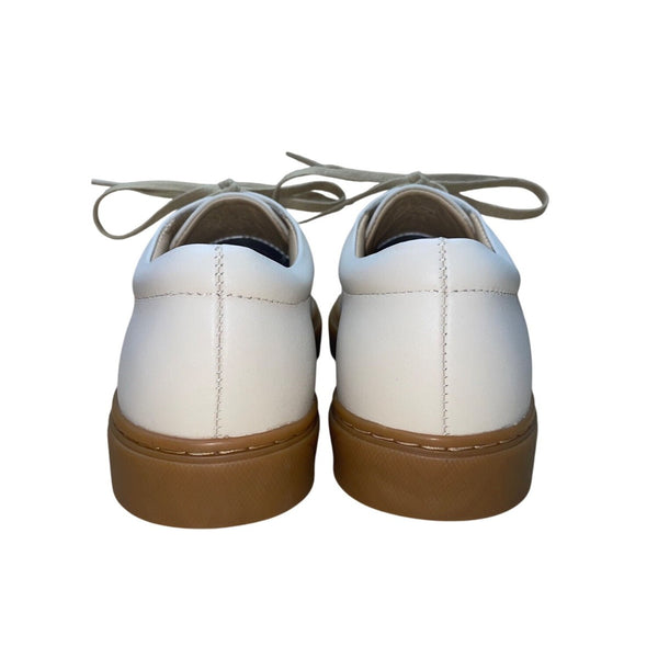Nisolo Women’s White Leather Gum Rubber Sole  Lace-Up Sneakers Size 8.5