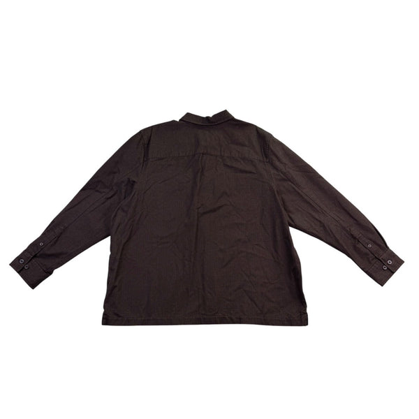 Eddie Bauer Mens Dark Brown Cotton Long Sleeve Button-Up Shirt Casual Sz XXL