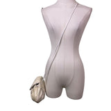 Novita Krishan Women’s White Snakeskin Embossed Rhinestone Clasp Crossbody Bag