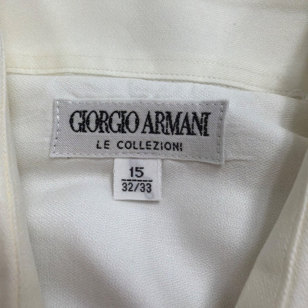 G  Armani Mens White Dress Shirt Cotton Button-Down Size 15 32/33