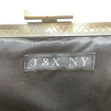 J&X NY Women’s Black Sequined With Chain Strap Elegant Clasp Frame Evening Bag