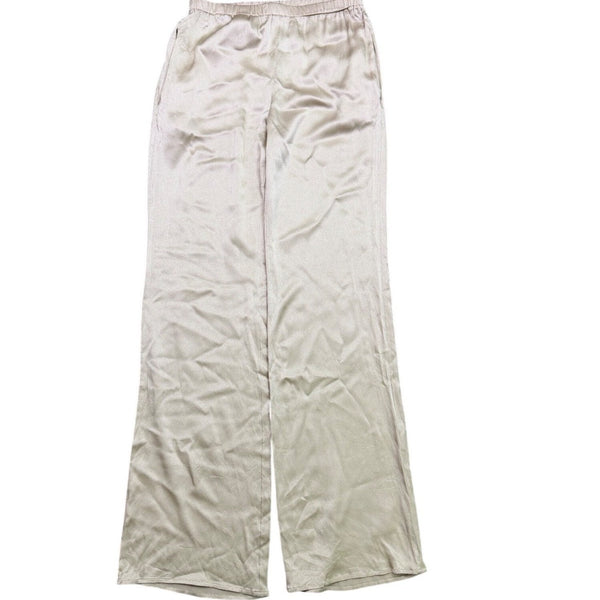 Antonelli Womens Beige Silk Blend Elastic Waist Wide Leg Pants Size 10