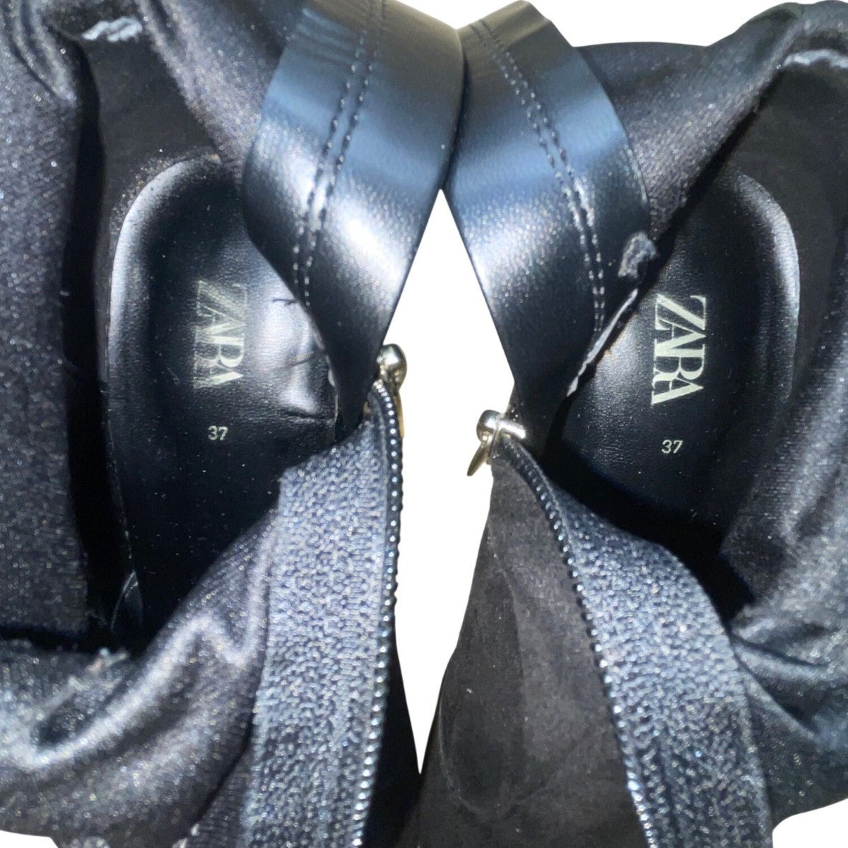 Zara Women’s Black Faux Suede Pointed Toe High-Heel Ankle Boots Size US7