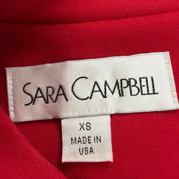 Sara Campbell Womens Red & Black Rayon Blend A-Line Dress Bow Accent XS