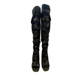 ShoeDazzle Women’s Green Camo Over-The-Knee High Heels Stiletto Boots Size 8
