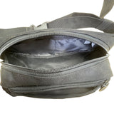 Fila Unisex Black Canvas Adjustable Strap Logo Waist Belt Bag