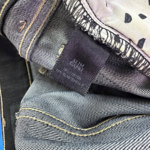 White House Black Market Womens Black Cotton Blend Cropped Capri Jeans Size 6