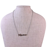 Isabella M. Womens Silver Tone Sterling Necklace Mama Script Design