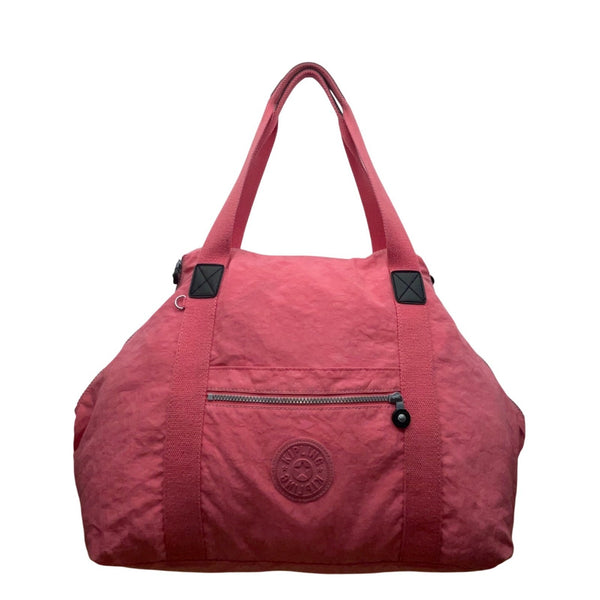 Kipling Women’s Coral Red Nylon  Expandable Zipper Closure Shoulder Bag