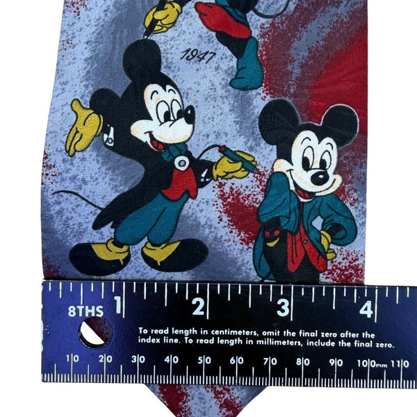 Mickey Unlimited Mens Red Mickey Mouse Cartoon Necktie Vintage Fun Design