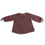 Papermoon Womens Brown Polyester Floral Print Blouse With Tie Sleeves Size XXL