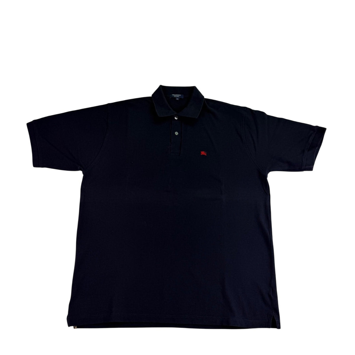 Mens Navy Blue Cotton Polo Shirt With Logo Embroidery Sz XL