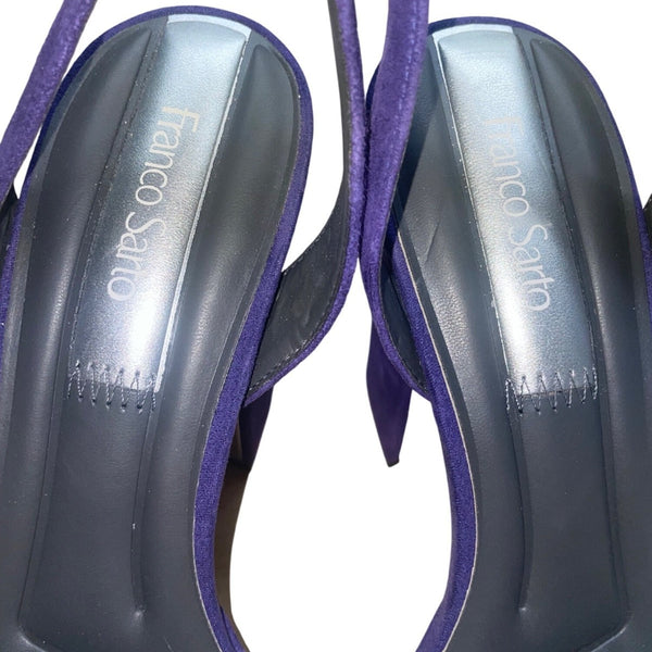 Franco Sarto Women’s Purple Suede Adjustable Strap Block Heel Sandals Size 7M