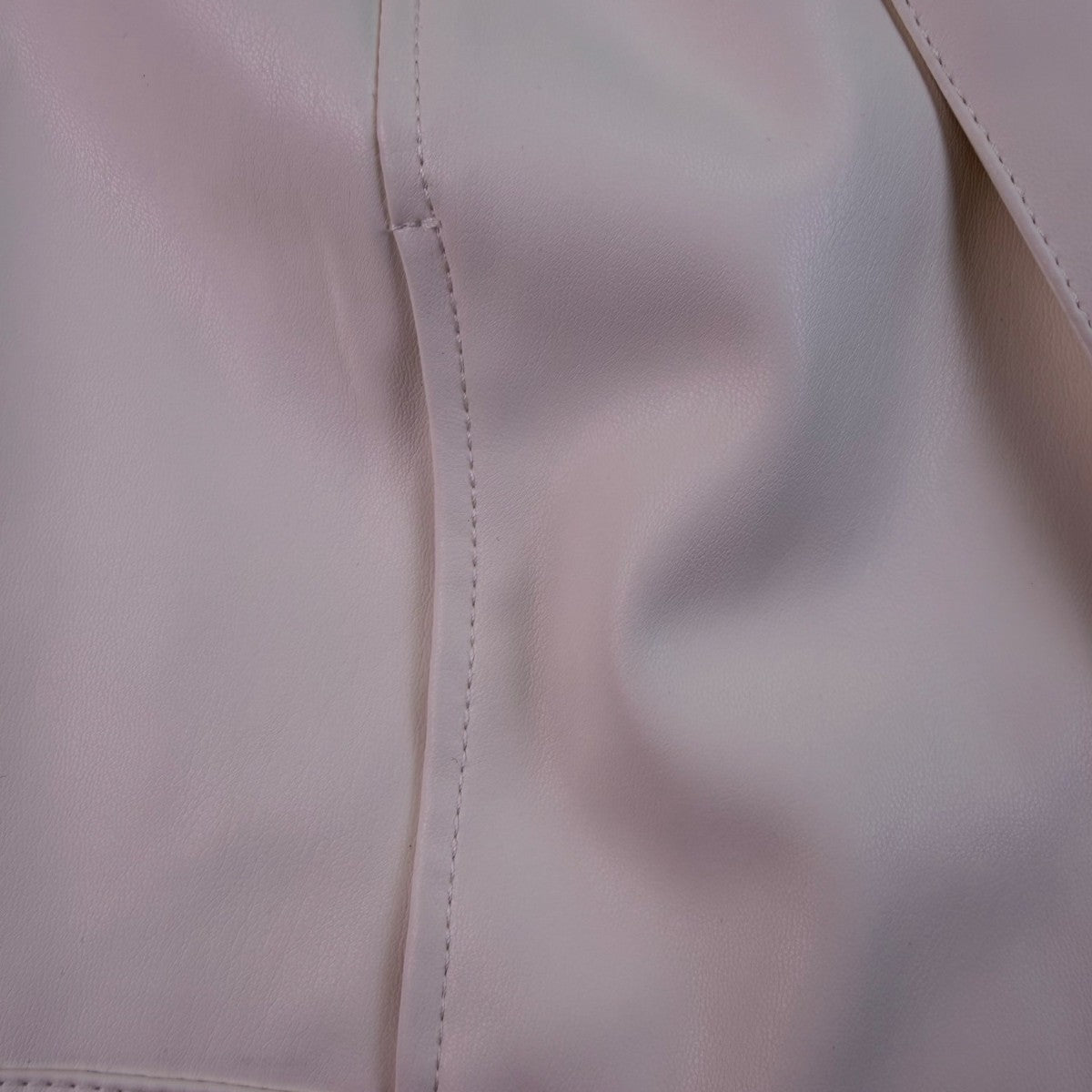 Isaac Mizrahi Live Womens Off-White Faux Leather Cropped Jacket US Size 16