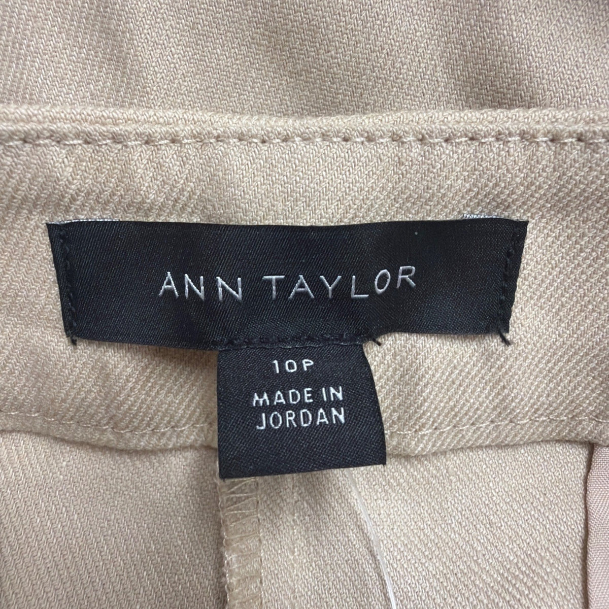 Ann Taylor Womens Beige Linen Blend Flare Dress Pants Size 10P