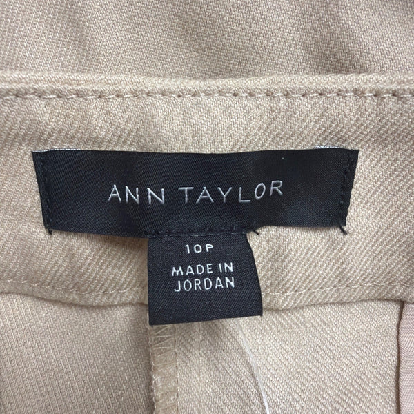 Ann Taylor Womens Beige Linen Blend Flare Dress Pants Size 10P