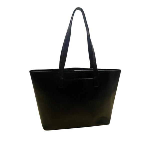 Michael Kors Women’s Black Leather Gold Hardware Double Handles Tote Bag