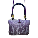 Bohemian Women’s Purple Patchwork Beaded Handbag With Embellished Details