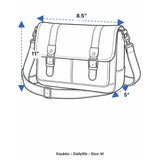 Kaukko Unisex Brown Canvas & Leather Adjustable Crossbody Strap Messenger Bag