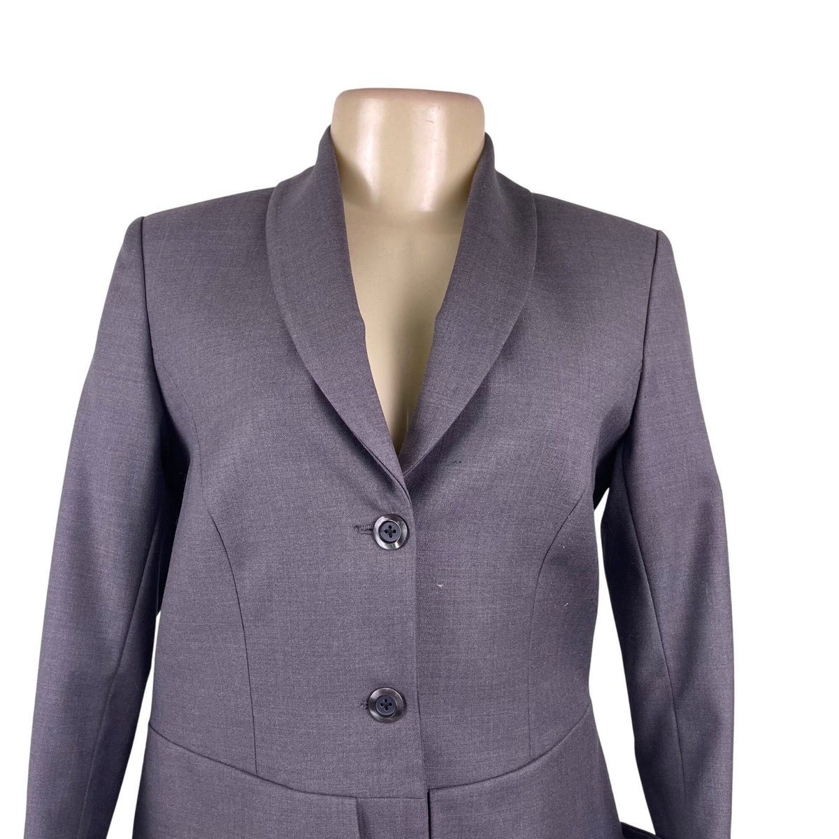Yaly Couture Womens Gray Blazer & Pleated Skirt Suit Two-Piece Formal Set