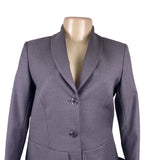 Yaly Couture Womens Gray Blazer & Pleated Skirt Suit Two-Piece Formal Set