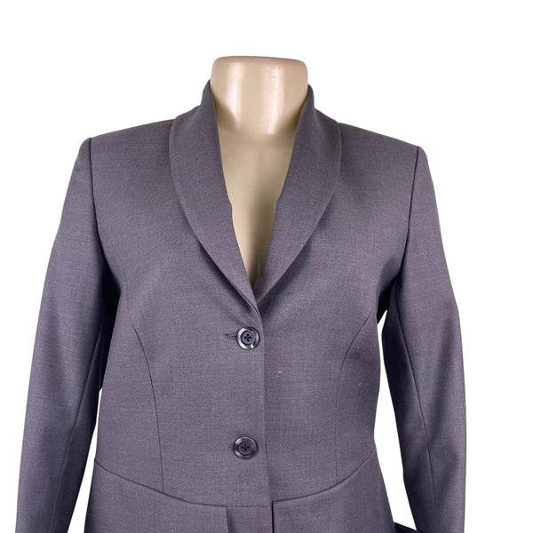 Yaly Couture Womens Gray Blazer & Pleated Skirt Suit Two-Piece Formal Set