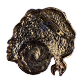 Gold Tone Womens Abstract Textured Brooch Decorative Button Face Design