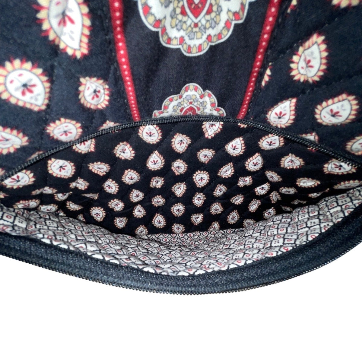 Vera Bradley Women’s Black Quilted Paisley Floral  Adjustable Crossbody Bag