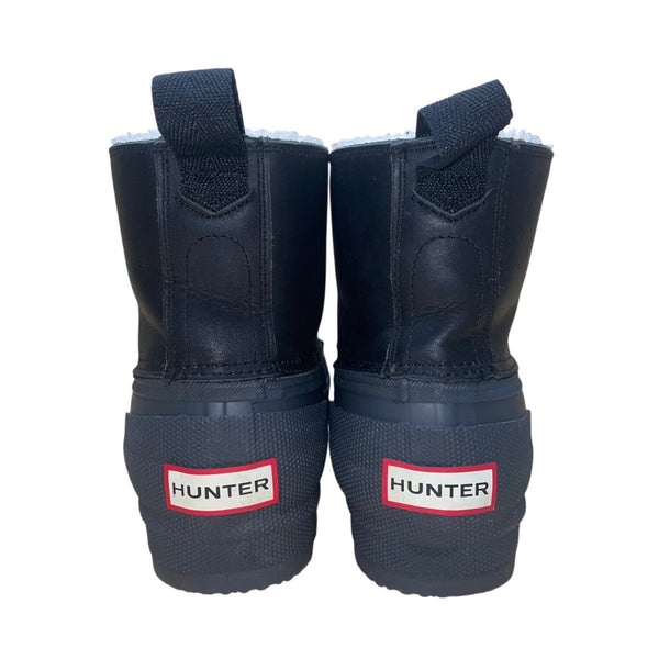 Hunter Men’s Black Rubber Insulated Lining Lace-Up Waterproof Duck Boots Size 10